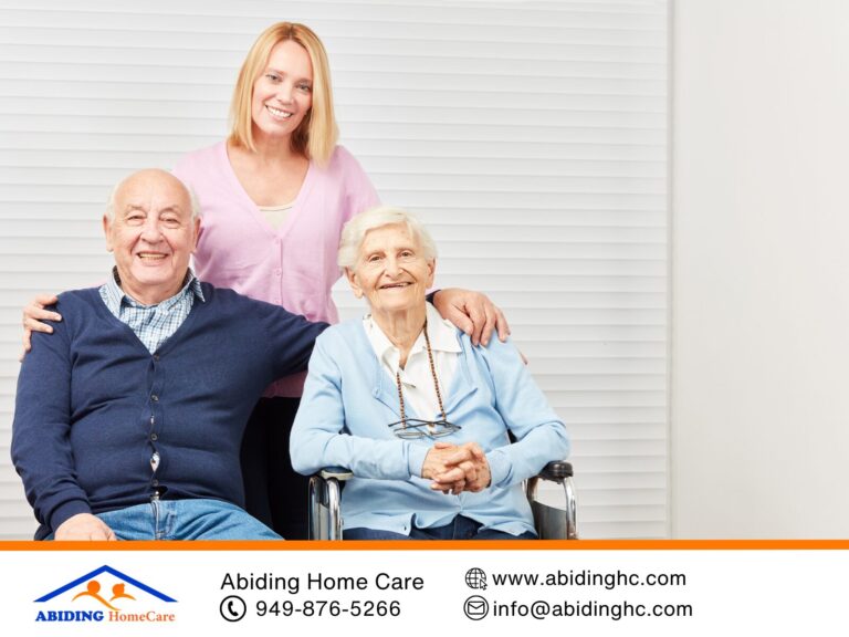 A compassionate caregiver providing non-medical home care to a smiling senior at home.